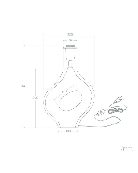 Pied de Lampe à Poser en bois Dhara ILUZZIA