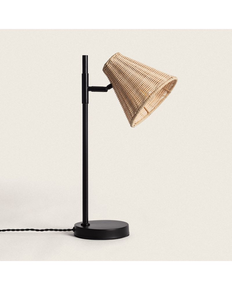 Lampe à Poser Métal et Rotin Cesto Lampe à Poser Métal et Rotin Cesto