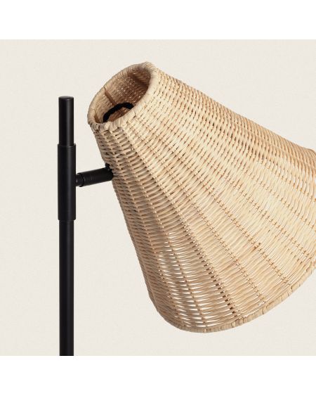 Lampadaire Métal et Rotin Cesto