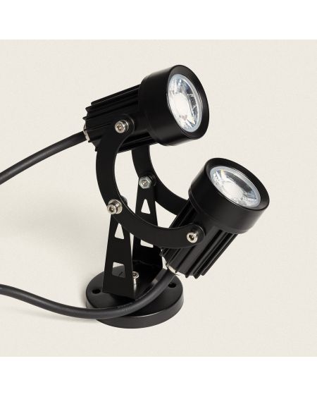 Spot Extérieur LED Double 6W en Saillie Aluminium 14cm Hevlot