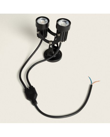 Spot Extérieur LED Double 6W en Saillie Aluminium 14cm Hevlot