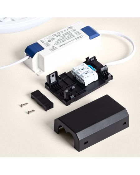 Dalle LED Ronde 18W en Saillie Coupe Ajustable Ø50-190 mm avec Boîtier de Connexions