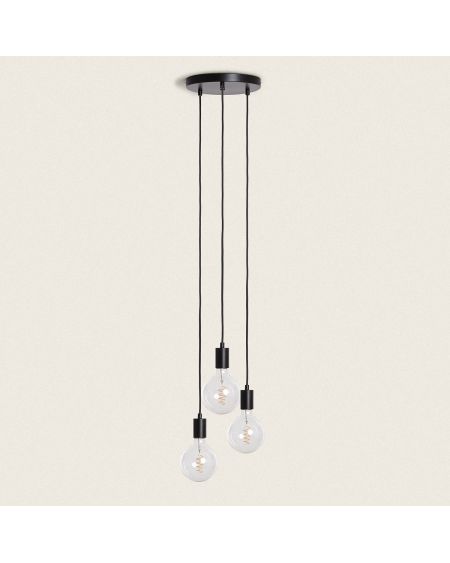 Suspension Métal Cascade 3 Spots
