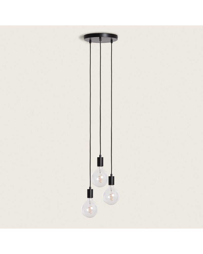 Suspension Métal Cascade 3 Spots