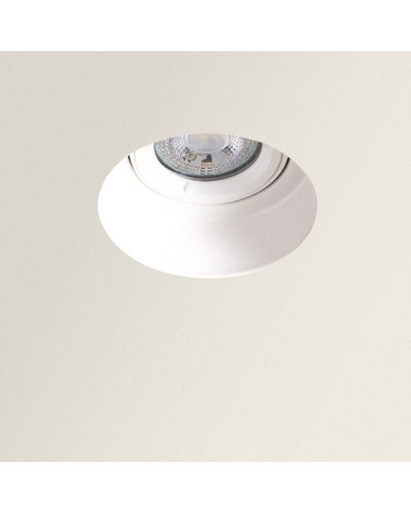 Colerette Downlight Ronde Intégration Plâtre/Pladur pour Ampoule LED GU10 Coupe Ø 90 mm Trimless Ajustable