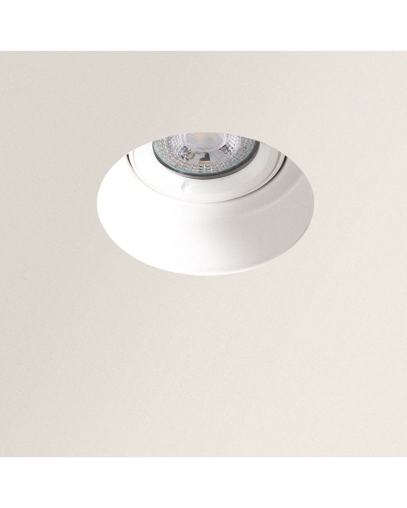 Colerette Downlight Ronde Intégration Plâtre/Pladur pour Ampoule LED GU10 Coupe Ø 90 mm Trimless Ajustable