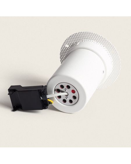 Colerette Downlight Ronde Intégration Plâtre/Pladur pour Ampoule LED GU10 Coupe Ø 90 mm Trimless Ajustable