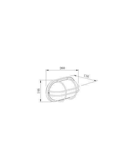 Plafonnier Extérieur Ovale 260x146 mm Hublot Acier Galvanisé Fjord