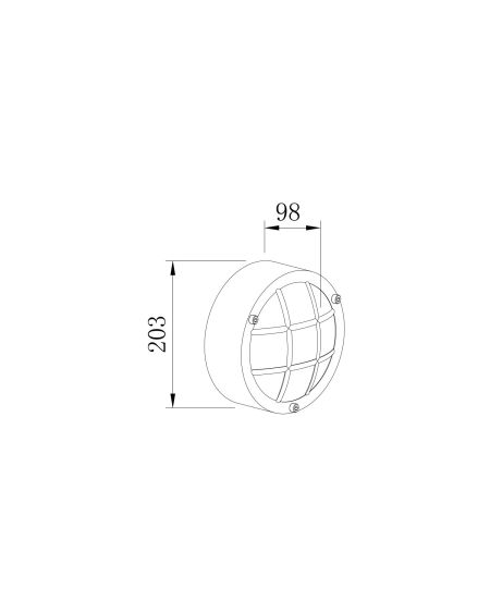 Plafonnier Extérieur Rond Ø200 mm Hublot Acier Galvanisé Coastal Fjord