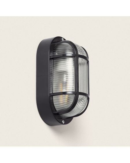 Plafonnier Extérieur Ovale 205x120 mm Hublot Kildare Noir