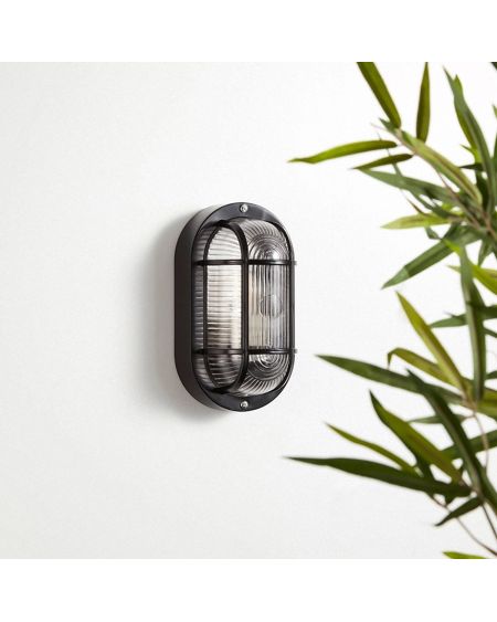 Plafonnier Extérieur Ovale 205x120 mm Hublot Kildare Noir