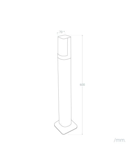 Balise Extérieure LED 5W en Saillie sur Pied 60cm Tittan