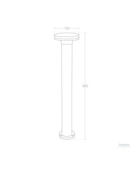 Balise Extérieure LED 12W en Saillie sur Pied 80cm Timbio