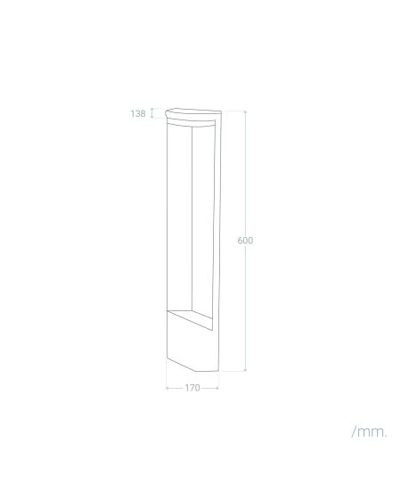 Balise Extérieure LED 12W en Saillie sur Pied 60cm Naiad