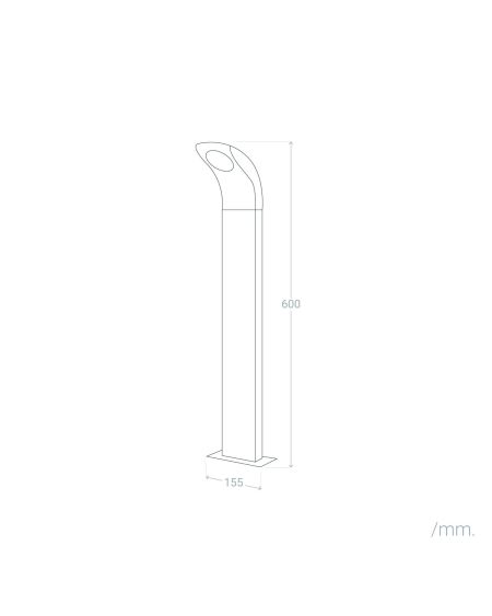 Balise Extérieure LED 10W en Saillie sur Pied 60cm Izar