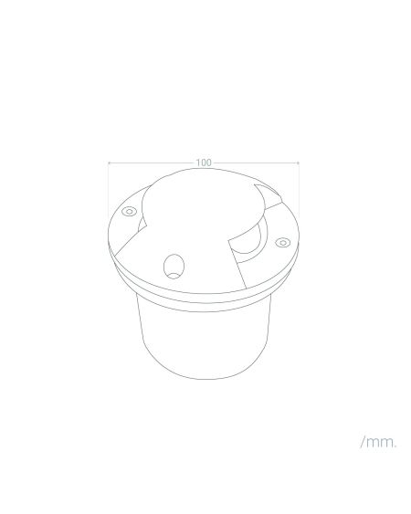 Balise Extérieure LED 3W Encastrable au Sol Gimsha 2L Noire