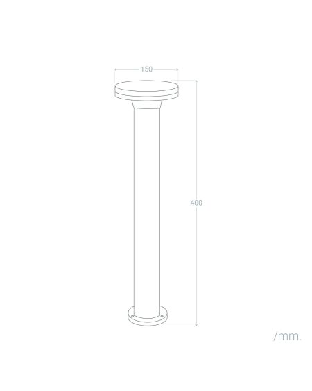 Balise Extérieure LED 12W en Saillie sur Pied 40cm Timbio