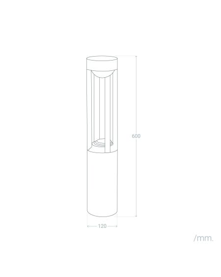 Balise LED Extérieure 12W en Saillie sur Pied 60cm Eldon