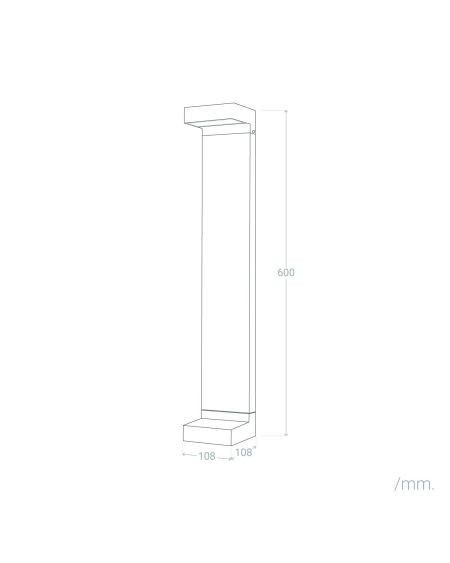Balise Extérieure en Saillie sur Pied LED 7W 60cm Cascade