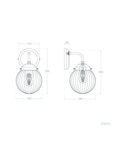 Lampe Murale Extérieure Verre Soma
