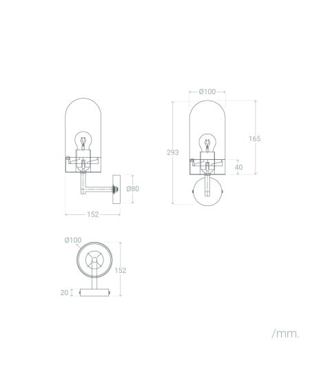Lampe Murale Extérieure Métal et Verre Gerber