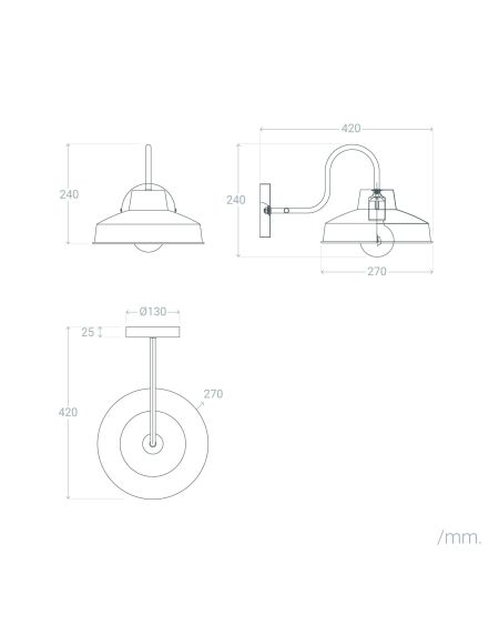 Lampe Murale Métal Peony