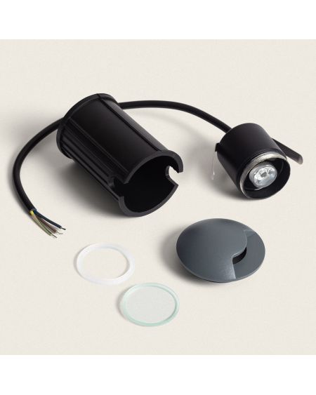 Balise Extérieure LED 3W Encastrable au Sol Letso 1L Grise
