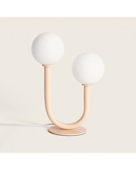 Lampe à Poser Métal et Verre Zeina