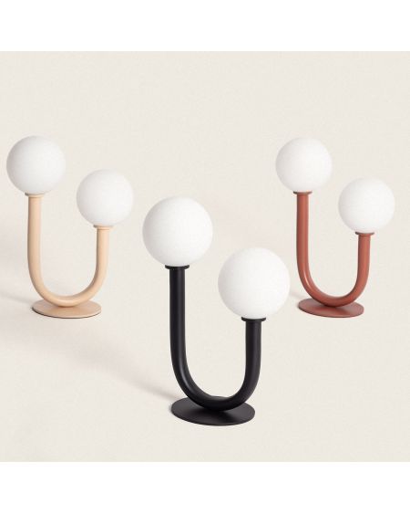 Lampe à Poser Métal et Verre Zeina