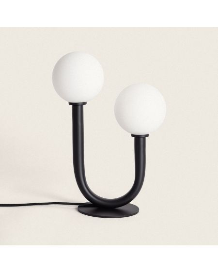Lampe à Poser Métal et Verre Zeina