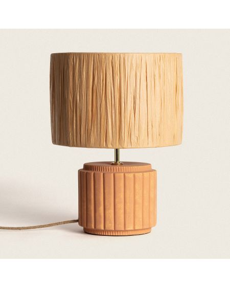 Lampe à Poser Céramique et Raphia Kinney