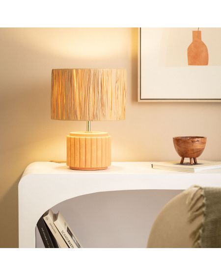 Lampe à Poser Céramique et Raphia Kinney