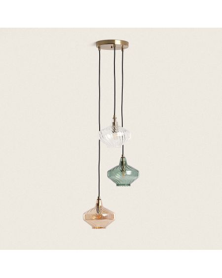 Suspension Métal et Verre 3 Spots Blas