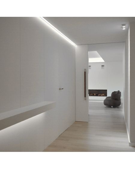 Profilé Aluminium en Saillie 2m pour Double Ruban LED jusqu'à 20mm