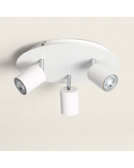 Plafonnier Rond Orientable Métal 3 Spots Whitstable