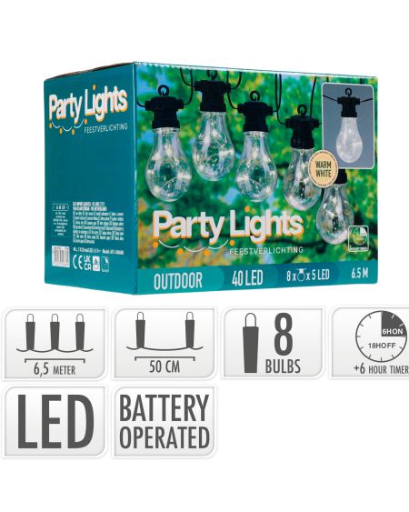 Guirlande LED Extérieure de 8 Ampoules Daku 6,5 m