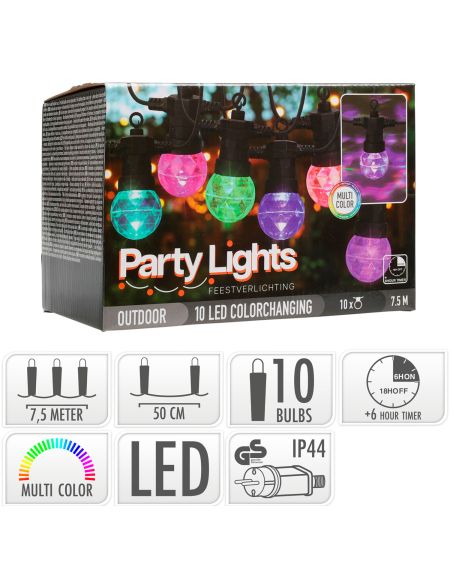 Guirlande Extérieure LED RGB avec 10 Ampoules Alec 7.5m