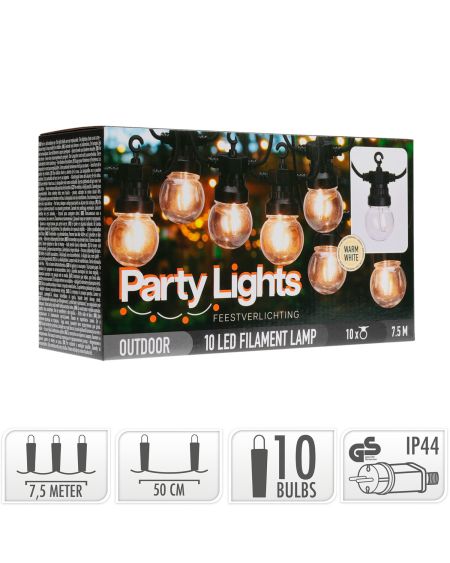 Guirlande LED Extérieure avec 10 Ampoules Chaudron 7.5m