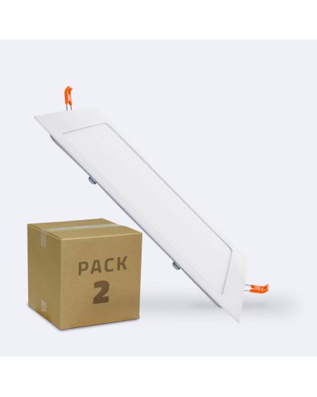 Dalle LED Carrée Extra Plate 18W Coupe 205x205 mm Pack de 2 Unités
