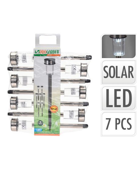 Balise LED Extérieure Acier Inoxydable en Saillie pour Sol avec Piquet Daura (7 Un)
