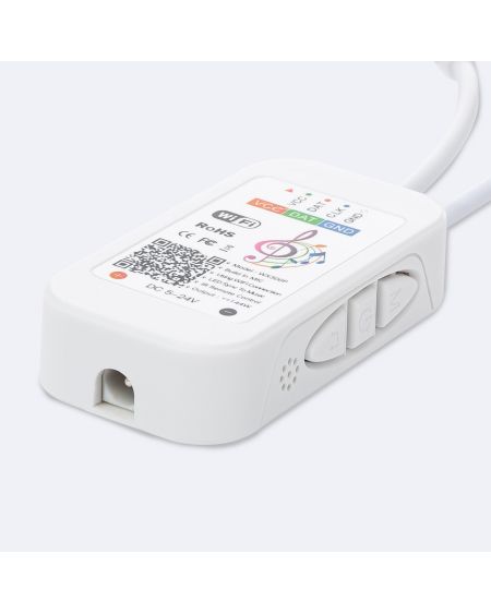 Contrôleur Variateur Tuya Wifi Ruban LED RGB Numérique SPI 5V DC Avec Télécommande IR