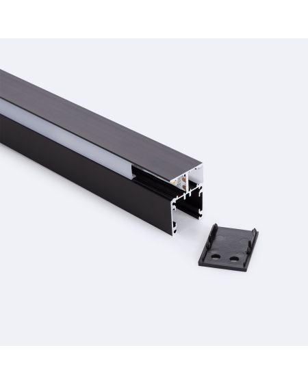 Profilé Aluminium en Saillie pour Moulure Double 2m Noir pour Rubans LED jusqu'à 10 mm