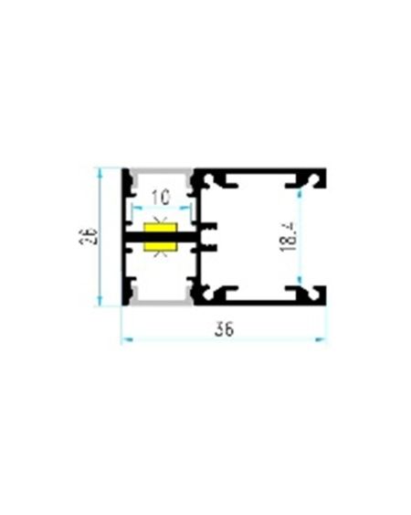 Profilé Aluminium en Saillie pour Moulure Double 2m Noir pour Rubans LED jusqu'à 10 mm