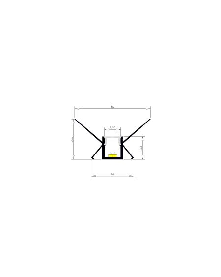 Profilé Aluminium Intégration dans Plâtre/Placo pour Angle Intérieur Ruban LED jusqu'à 9 mm