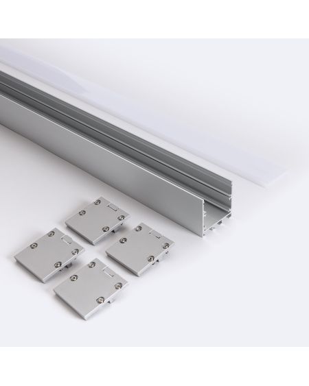 Profilé Aluminium en Saillie et Suspendu 2m pour Ruban LED jusqu'à 24 mm