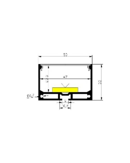 Profilé Aluminium de Grande Taille, Suspendu et en Saillie Pour Ruban LED jusqu'à 45 mm