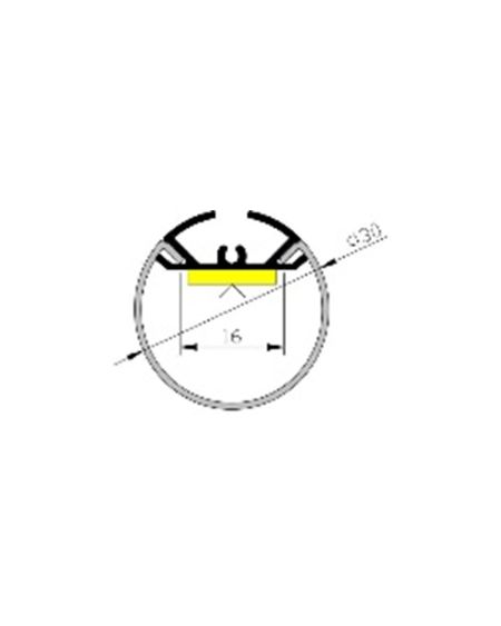 Profilé Aluminium Rond Suspendu 2m Pour Ruban LED jusqu'à 16 mm
