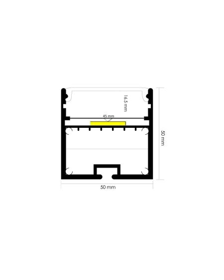 Profilé Aluminium Sixe Suspendu Pour Ruban LED jusqu'à 45 mm