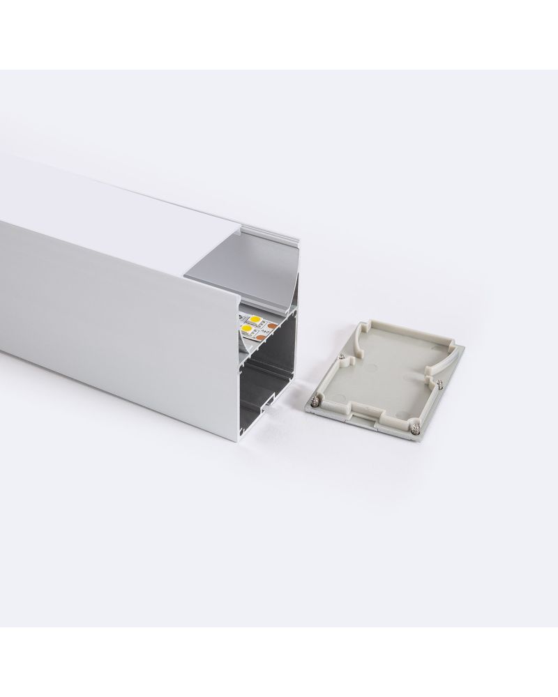 Profilé Aluminium Sixe en Saillie et Suspendu 2m Pour Ruban LED jusqu'à 22 mm