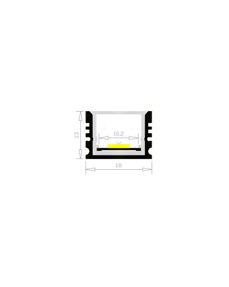 Profilé Aluminium en Saillie pour Ruban LED jusqu'à 10 mm